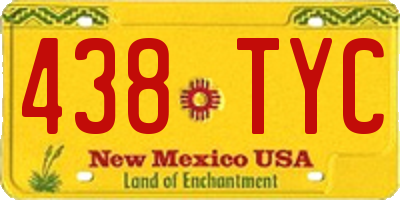 NM license plate 438TYC
