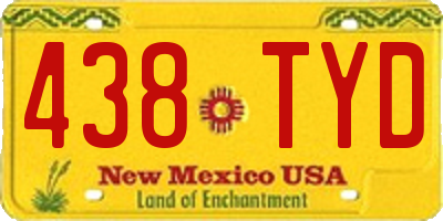 NM license plate 438TYD