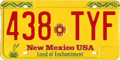 NM license plate 438TYF