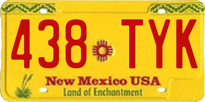 NM license plate 438TYK