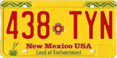 NM license plate 438TYN