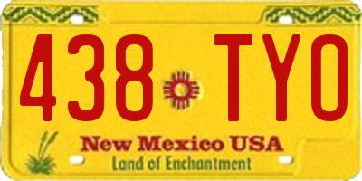 NM license plate 438TYO