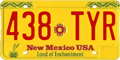 NM license plate 438TYR
