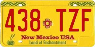 NM license plate 438TZF