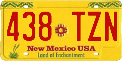 NM license plate 438TZN