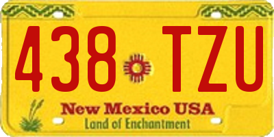 NM license plate 438TZU