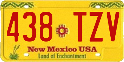 NM license plate 438TZV