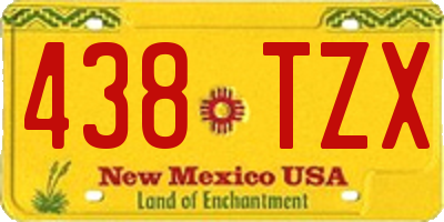 NM license plate 438TZX