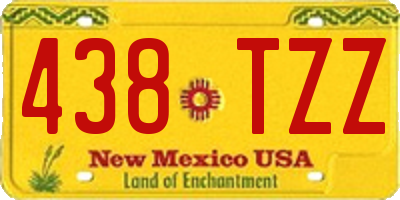 NM license plate 438TZZ