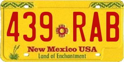 NM license plate 439RAB