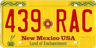 NM license plate 439RAC