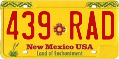 NM license plate 439RAD