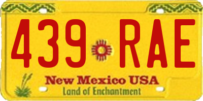 NM license plate 439RAE