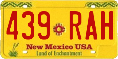 NM license plate 439RAH