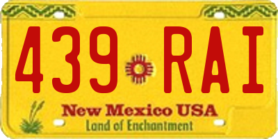 NM license plate 439RAI