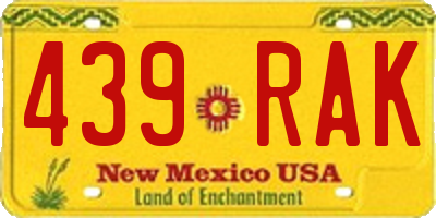 NM license plate 439RAK