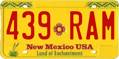 NM license plate 439RAM