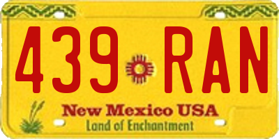 NM license plate 439RAN