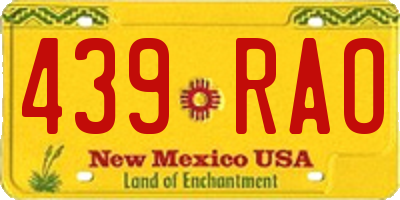 NM license plate 439RAO