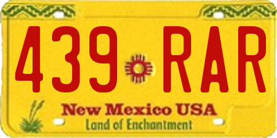 NM license plate 439RAR