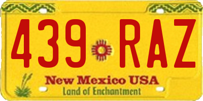 NM license plate 439RAZ
