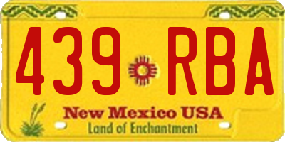 NM license plate 439RBA