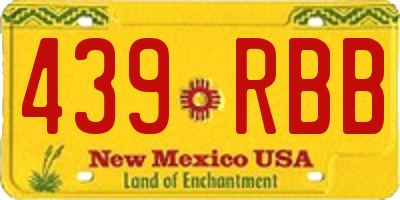 NM license plate 439RBB