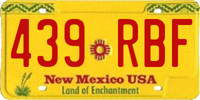 NM license plate 439RBF
