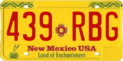 NM license plate 439RBG