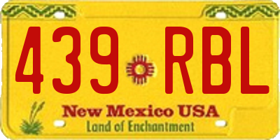 NM license plate 439RBL