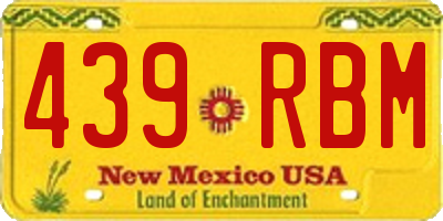 NM license plate 439RBM