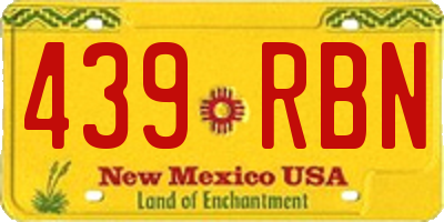 NM license plate 439RBN