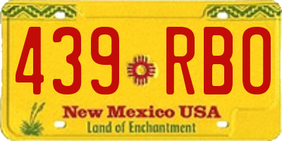 NM license plate 439RBO