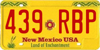 NM license plate 439RBP