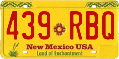 NM license plate 439RBQ