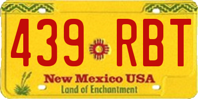 NM license plate 439RBT