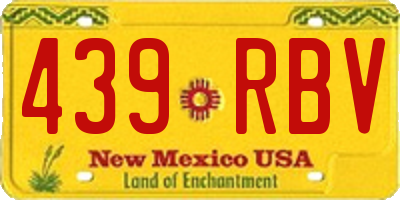NM license plate 439RBV