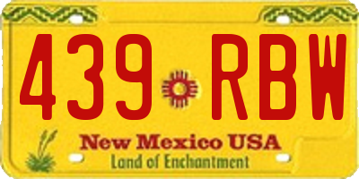 NM license plate 439RBW