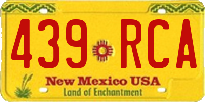 NM license plate 439RCA