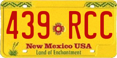 NM license plate 439RCC
