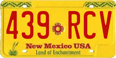 NM license plate 439RCV