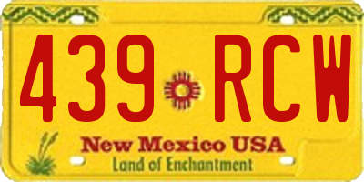NM license plate 439RCW