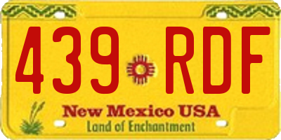 NM license plate 439RDF