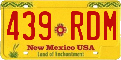 NM license plate 439RDM