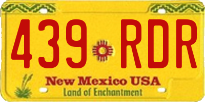 NM license plate 439RDR