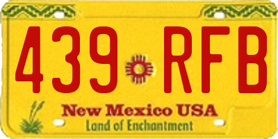 NM license plate 439RFB