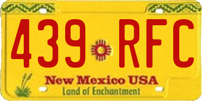 NM license plate 439RFC