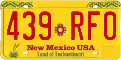NM license plate 439RFO