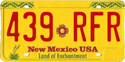 NM license plate 439RFR