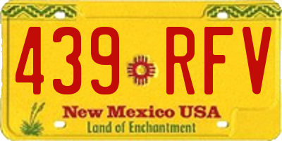 NM license plate 439RFV